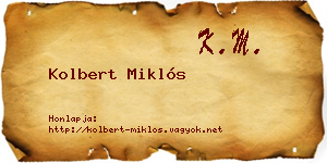 Kolbert Miklós névjegykártya
