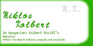 miklos kolbert business card